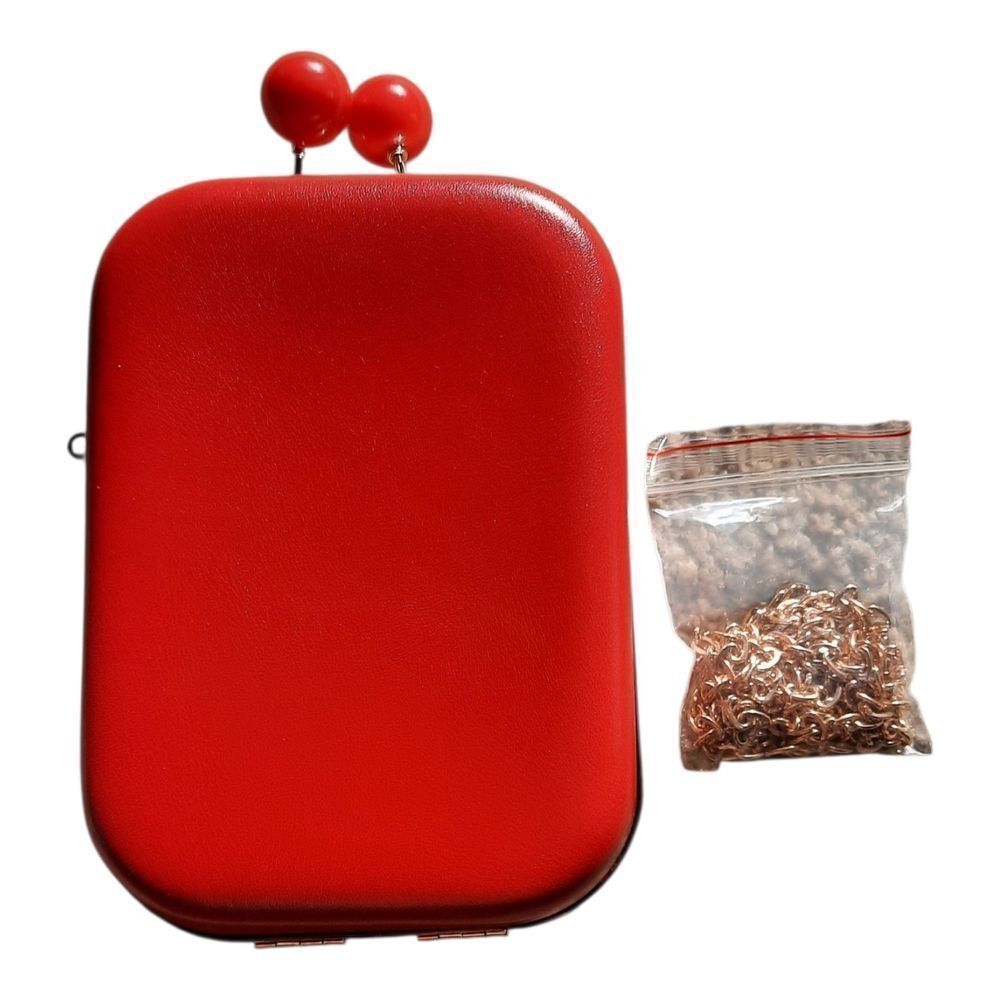 Elizabeth Arden Red Clutch with Gold Chain